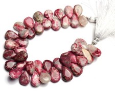 Natural Rare Gem Thulite 14x10 to 15x10MM Size Smooth Pear Shape Beads Strand 8"
