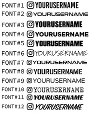 SET OF CUSTOM INSTAGRAM USERNAME SOCIAL MEDIA DECAL PREMIUM CUT VINYL