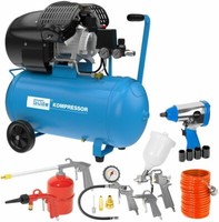 GüDe Druckluftkompressor Kompressor Set 405/10/50 15 Tlg 10 Bar 50 Liter