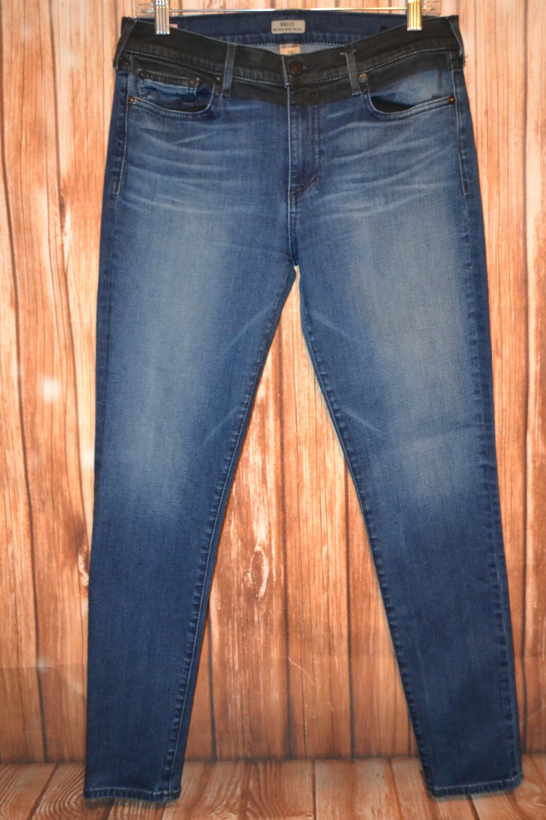 True Religion Women's Halle Mid Rise Super Skinny Dark Blue Denim Jeans Sz 32x29 thumbnail 4