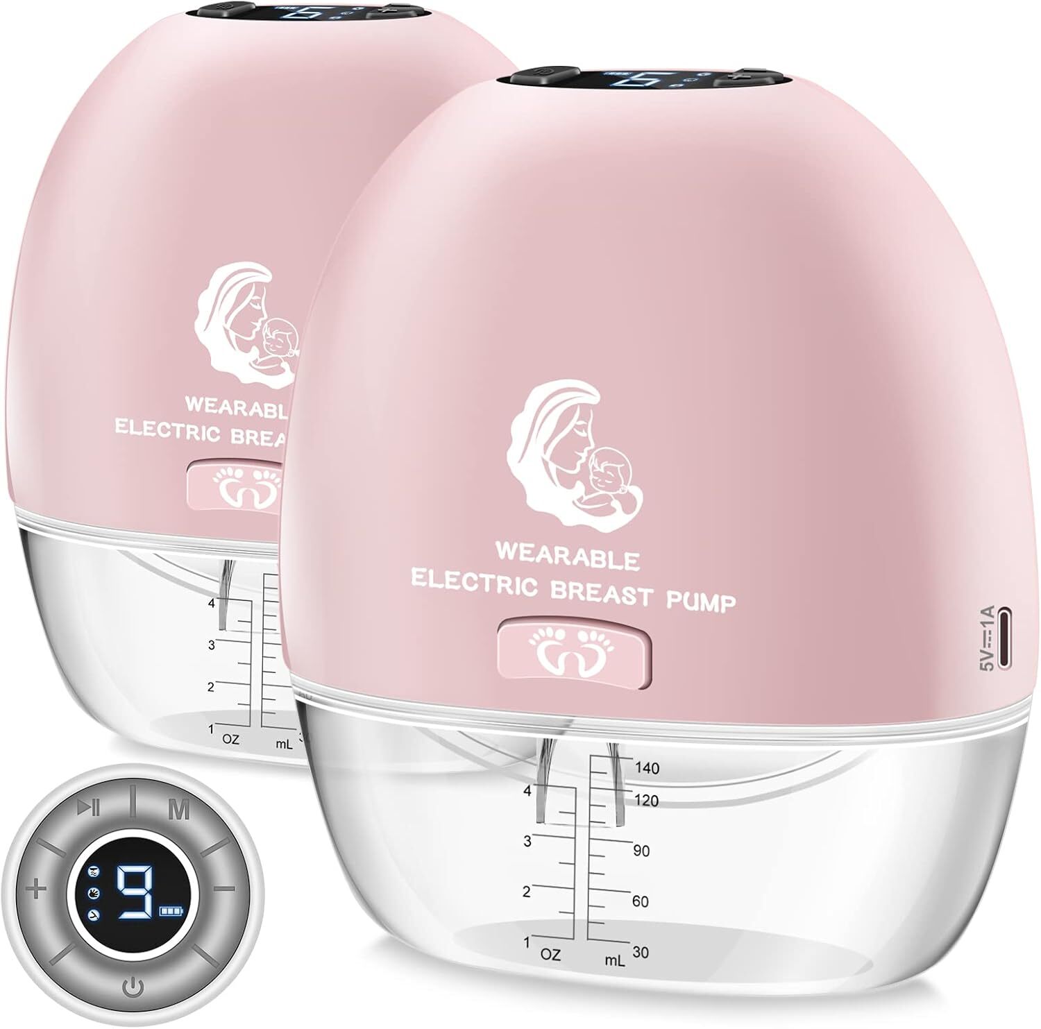 Wearable Electric Breast Pump with 4 Modes and 9 Adjustable Levels-image