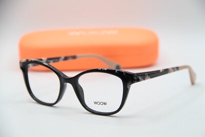 NEW WOOW OPTICAL GOOD VIBES 1 COL 100 BLACK AUTHENTIC FRAME EYEGLASSES 49-18