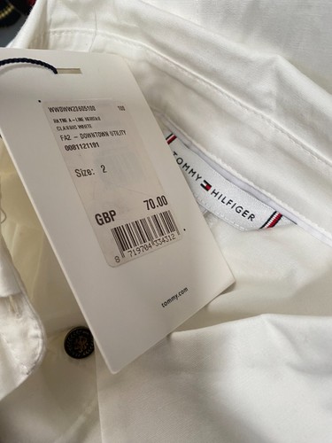 Tommy Hilfiger Shirt Women Size 2 White Extra Small Size 6 Button up Long Sleeve - Picture 15 of 19