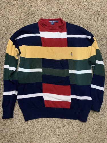 Vintage 90's Nautica Color Block Knit 
