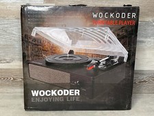 WOCKODER TURNTABLE RECORD PLAYER WITH BUILT IN SPEAKER NEW IN BOX