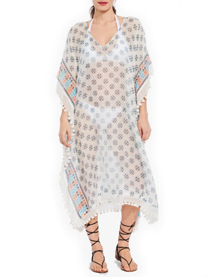 Roberta Roller Rabbit Damen Blaugrün Asia Rupi Rand Kaftan XS/S Neu
