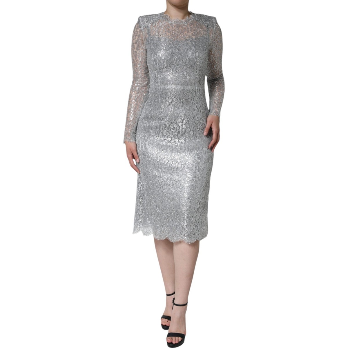 chinese dress ladies 2 Pieces Sheath/Column Scoop Chiffon Mother of The Bride Dresses with Jacket Lace Knee-Length 3/4 Sleeves, As Pic