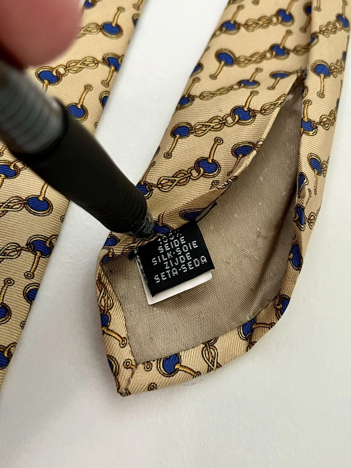 复古 Via Condotti 领带 - 罗马意大利 - 100% 真丝 — 第 3/4 张图片