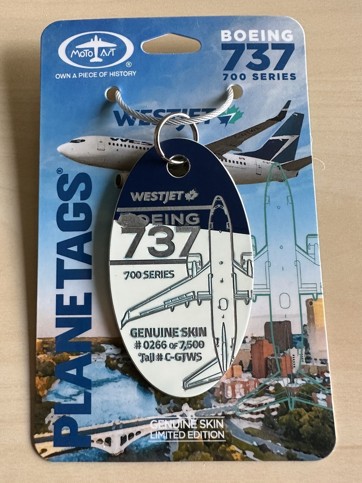 Westjet® 737 C-GTWS PlaneTags - MotoArt PlaneTags