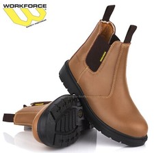 MENS DEALER WATERPROOF LIGHTWEIGHT CHELSEA STEEL TOE CAP SAFETY WORK BOOTS SHOE