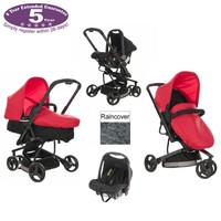 Obaby Mars Red Black Chase 3 Wheel Pramette Travel System Pushchair Pram Carseat Obaby Mars Red Black Chase 3 Wheel Pramette Travel System Pushchair Pram Carseat