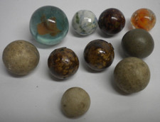 Vintage Antique Marble Collection Clay Glass Bennington FREE SHIPPING