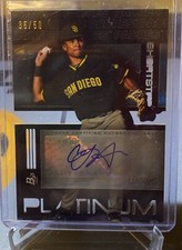 2020 Bowman Platinum CJ Abrams RC Auto Platinum Die-Cut Gold 35/50!!