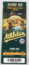 MLB 2013 07/29 Toronto Blue Jays at Oakland A's Ticket-Yoenis Cespedes HR