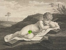 Guido Reni L'Infante Gesù Incisione 1786 Di Le Villain Scuola Lombardia Italia