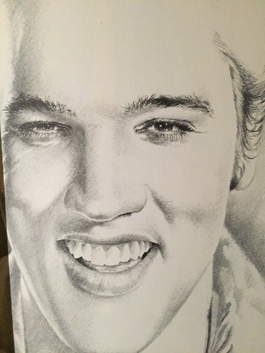 ELVIS NEWLY DISCOVERED DRAWINGS OF ELVIS PRESLEY BY BETTY HARPER 1979 - Picture 6 of 11