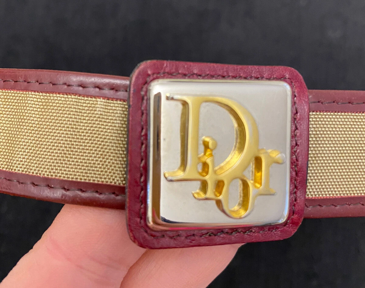 Ceinture vintage toile/cuir Christian Dior taille : S/75