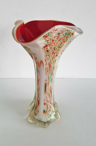 Große Murano Vase mit Originaletikett um 1950 H 32 cm