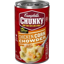 Campbell’s Chunky, Chicken Corn 🌽 Chowder  Soup, 18.8 Oz (Lot of 2 Cans)