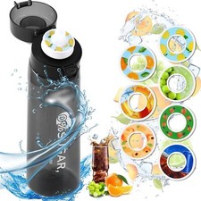 Trinkflasche Wasserflasche Air Trinkflasche mit 7 Pods, 650ml, Geschmackskapseln