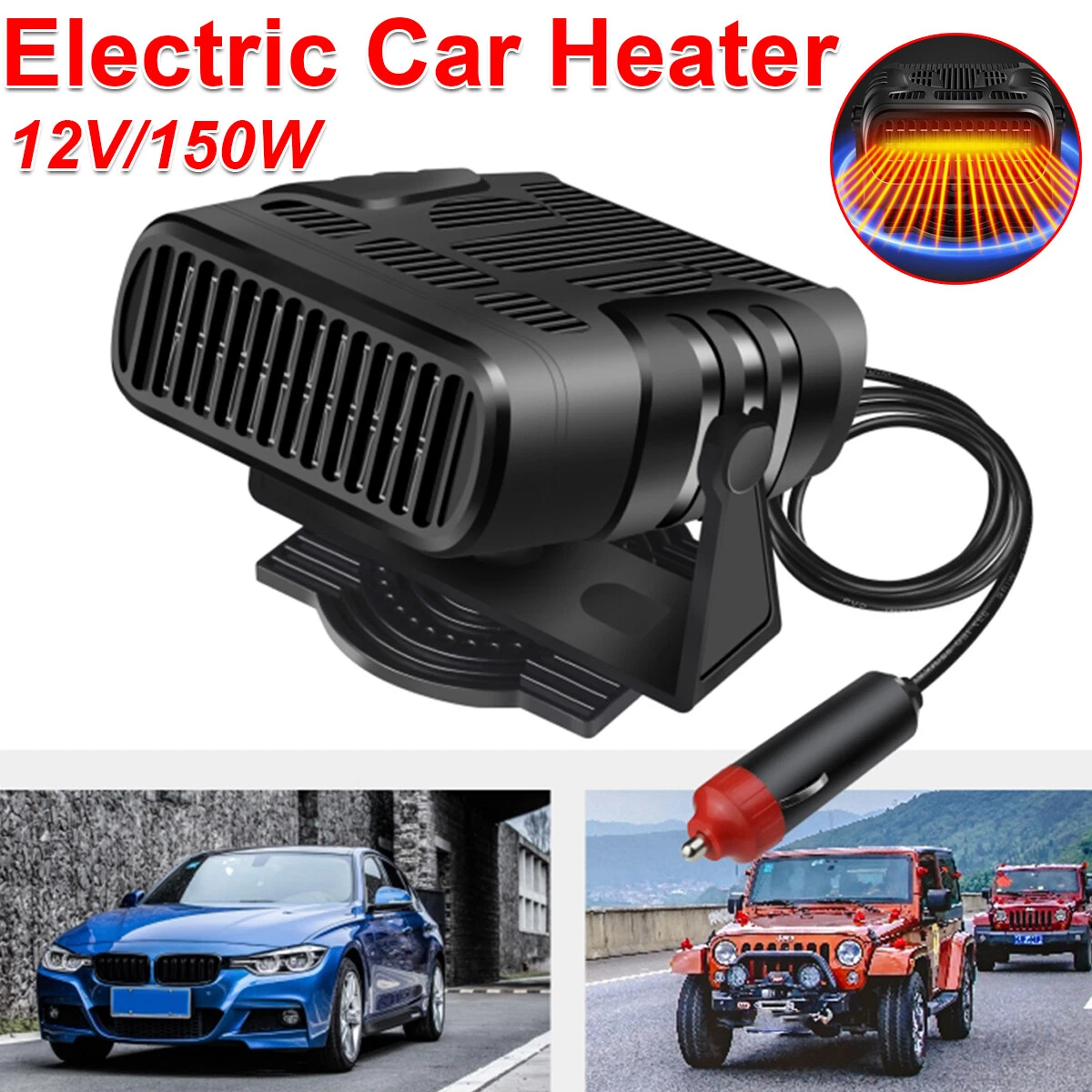 150W Electric Car Heater 12V DC Heating Fan Defogger Defroster Demister  Portable | eBay