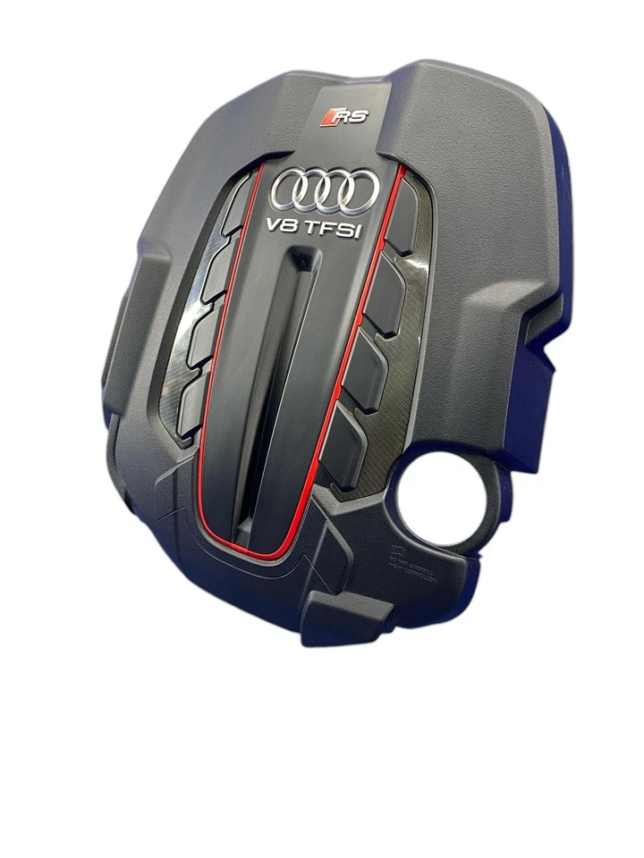 2014-2018 AUDI RS7 AWD 4.0L PAINEL DE TAMPA DE ACABAMENTO APARÊNCIA DE MOTOR PRETO E CARBONO - Imagem 4 de 4