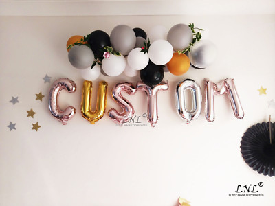 INDIVIDUELLER NAME ROSEGOLD SILBER 3 D BALLON 16'' BANNER GEBURTSTAG PERSONALISIERT ALTER