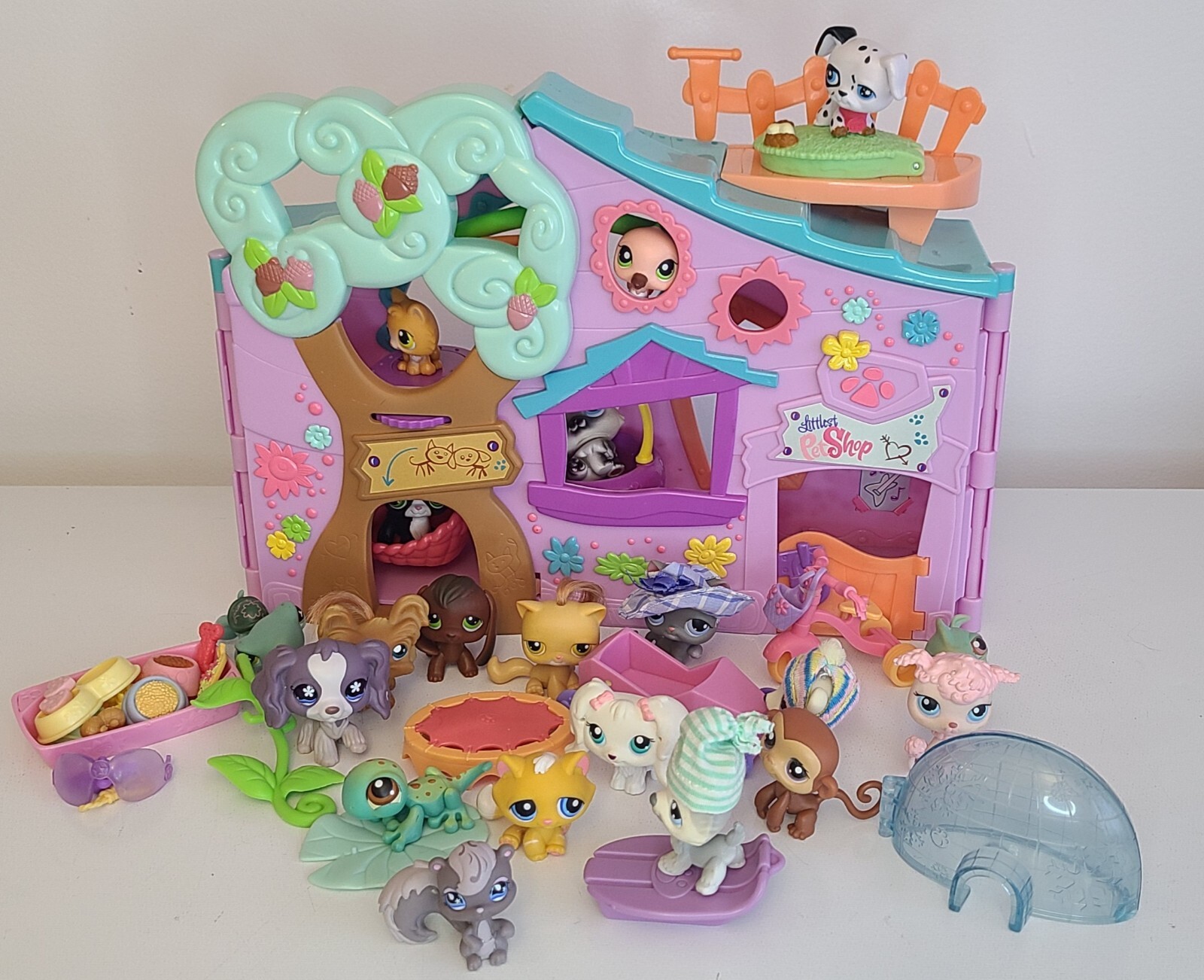Littlest Pet Shop Lot Mix House + 14 Pets + Accessories, LPS eBay