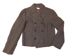 J CREW Womens Gray Wool Double Breasted Blazer Jacket Lined Size 8 Preppy
