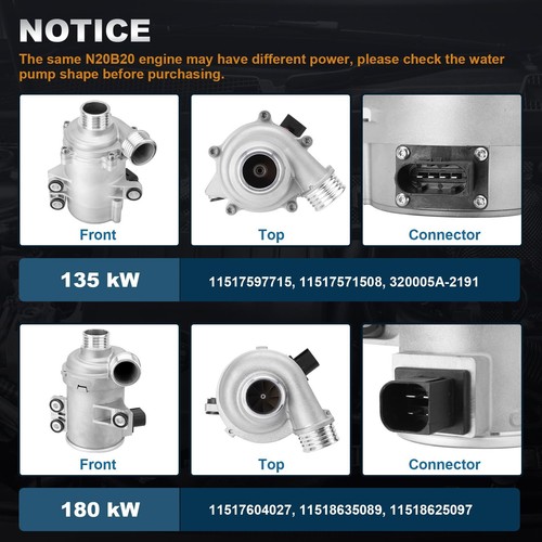 Bomba de agua refrigerante eléctrica para BMW E84 F20 F30 320i 328i X1 xDrive 11517597715 - Imagen 4 de 13