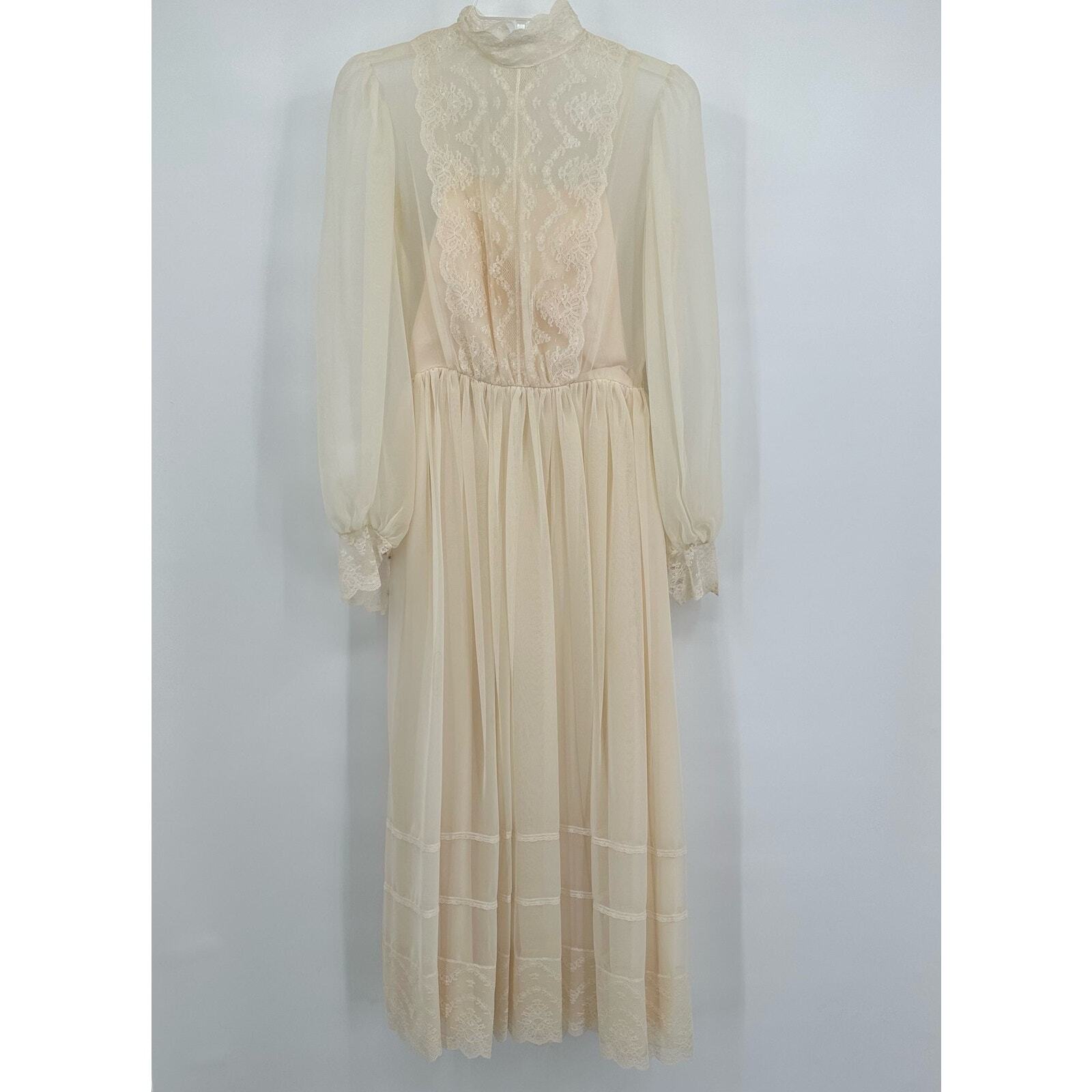Vintage Maxi Dress Womens Size S Wedding Cottagecore Romantic Feminine Boho-image
