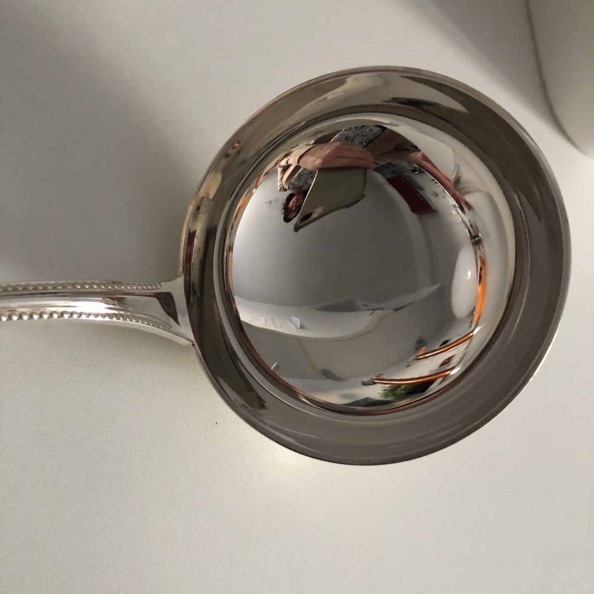 Grande Louche Christofle Modèle Perle - 28 Cm, Argent Plaqué - Comme Neuve, Fabriquée En France, Idéale Mariage