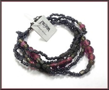 NEW vintage PILGRIM DENMARK BRACELET GREEN & BLACK BEADS HANDMADE JEWELRY RARE