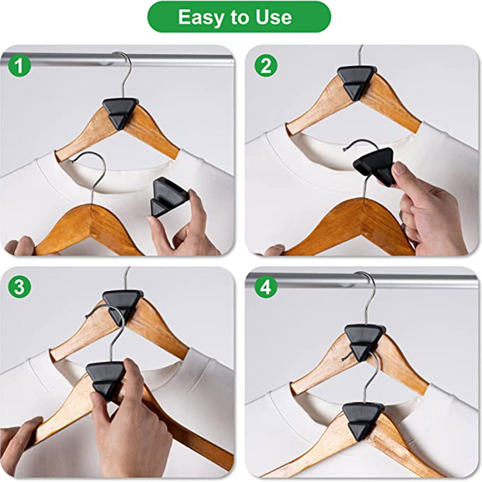 1890PCS Triangles Clothes Hanger Connector Hooks Triple Closet Space