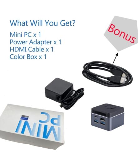 Mini PC J4125 Windows 10, 8GB RAM 256GB SSD, Mini Desktop Computer Support 4K - Picture 8 of 8