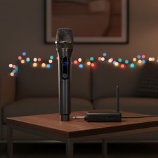 Dynamic Wireless Microphone for Karaoke - Plug-and-Play, 10 Hours Battery Life