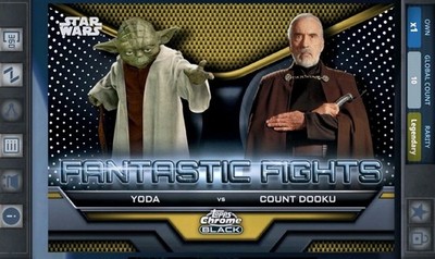 TOPPS STAR WARS CARD TRADER CHROME 24 10cc Fantastic Fights Yoda/Count Dooku Gld