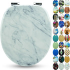 Premio Sedile WC Ammortizzato - Copriwater Universale Di Alta Qualità in Legno, 