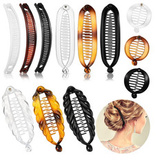 12 Pcs Banana Hair Clips for Women Classic Clincher Double Combs Large Fishtail