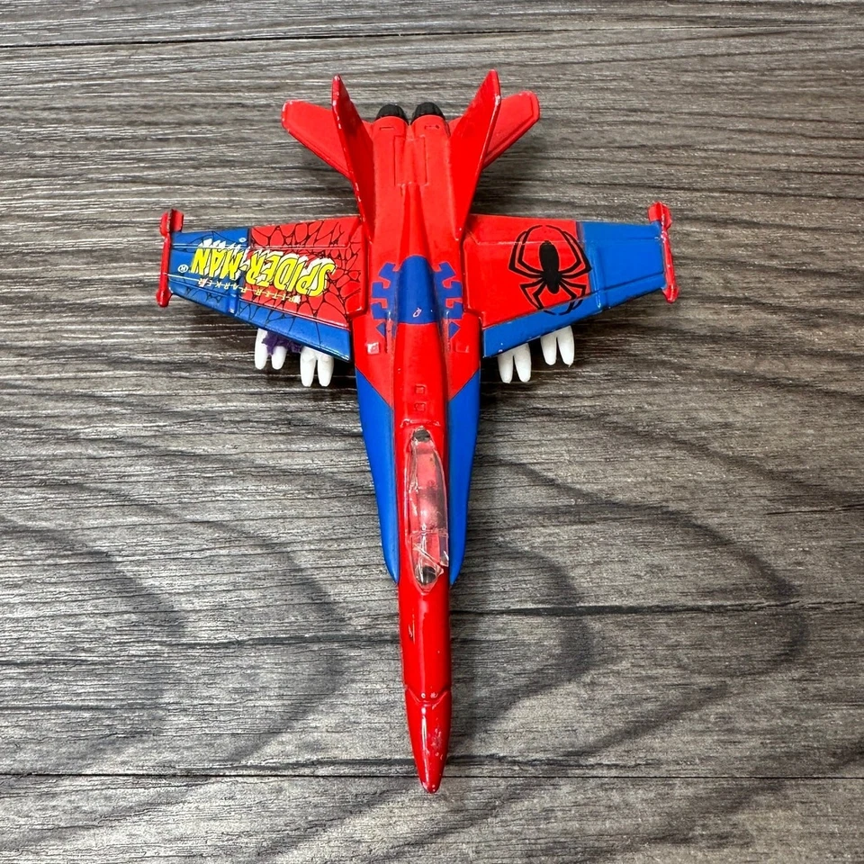 Marvel F/A-18C Maisto 2004 Peter Parker Spiderman Diecast Airplane Toy Red Y2k - Image 3 of 4