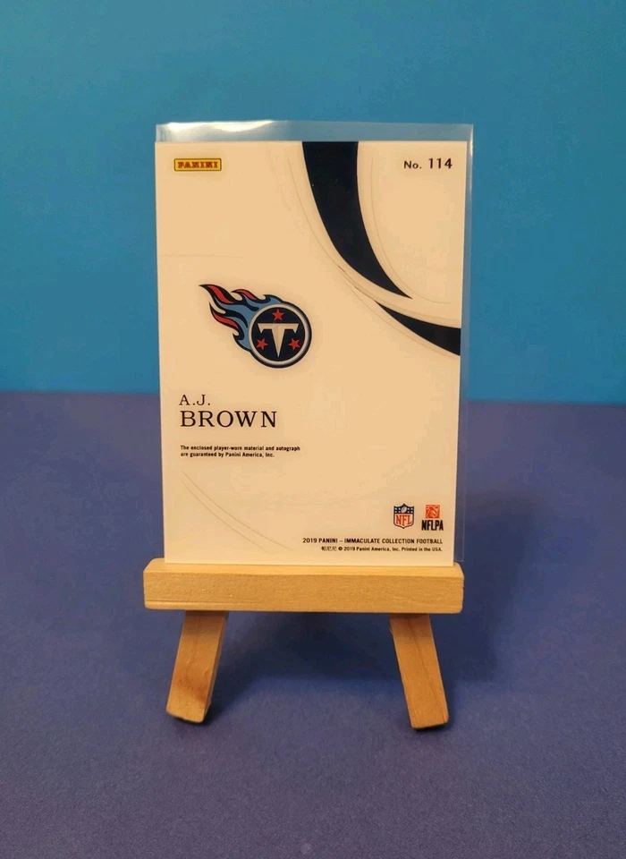 🔥🔥A.J. Brown 2019 & 2020 Panini Immaculate Patches & Autos. (4) Card RC Lot - Image 4 of 4