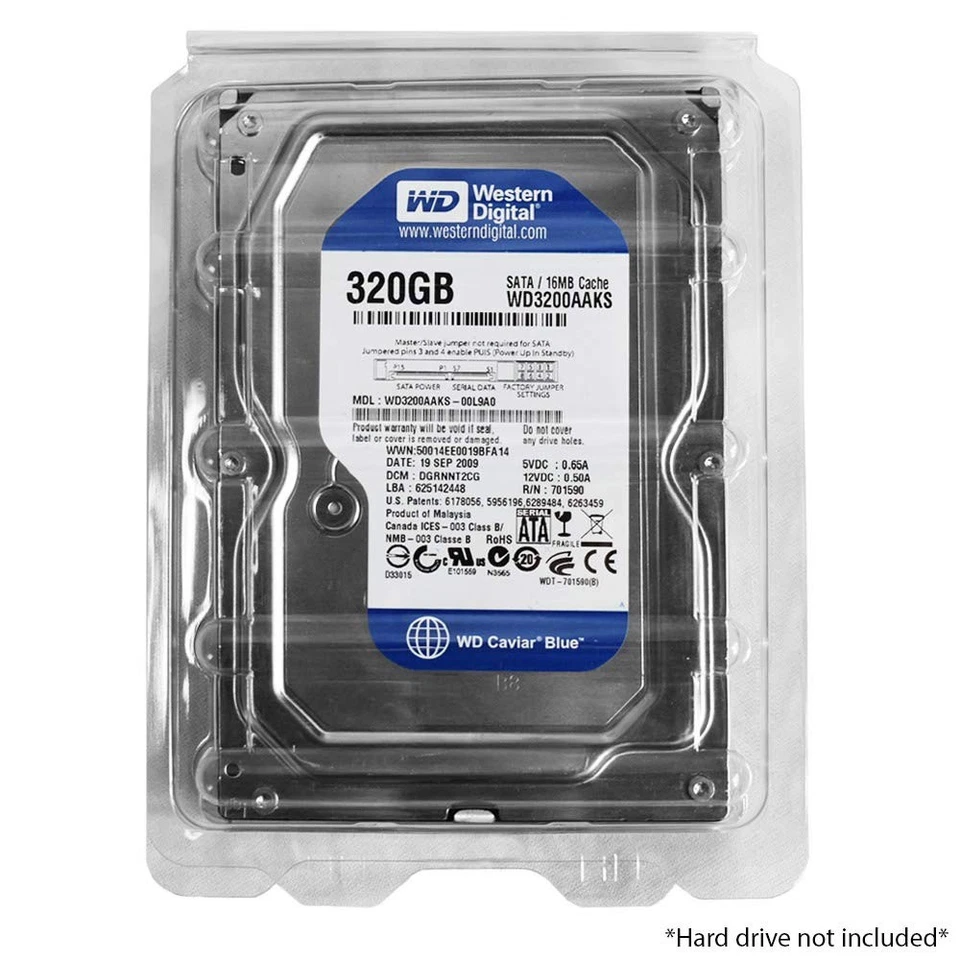 10 Pack 3.5 Plastic ESD Clamshell Case, Internal Hard Drive Anti-Static Storage - Image 4 of 4