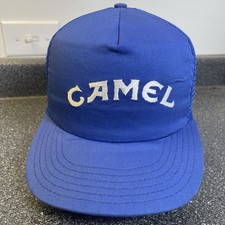 Vintage Camel Cigarettes Hat Cap Snapback Trucker Blue Mesh 80s/90s Made In USA