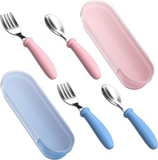 Toddler Utensils, Toddler Forks and Spoons, Baby Utensils Set with Stora