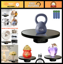 Motorized 360 Rotating Display Stand, 10" Turntable for Jewelry Tumbler, Blac