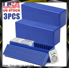 3 Plastic Coin Storage Box Case 20 Slab Coin Holder Tray for PCGS NGC PCCB PMGab