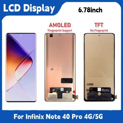 For Infinix Note 40 Pro 4G/5G LCD Display Touch Screen Digitizer Assembly 6.78in