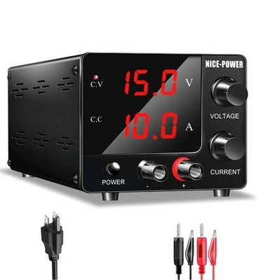 NICE-POWER DC Power Supply Variable 0~30V 0~10A, 3-Digits LED Display Current...