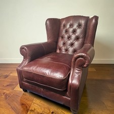 John Lewis Tetrad Claverdon Armchair Semi-Aniline Leather, Mahogany RRP £1699
