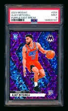 2024-25 MOSAIC AJAY MITCHELL RC PURPLE FAST BREAK PRIZM OKC #29/50 PSA 9 HIGHEST